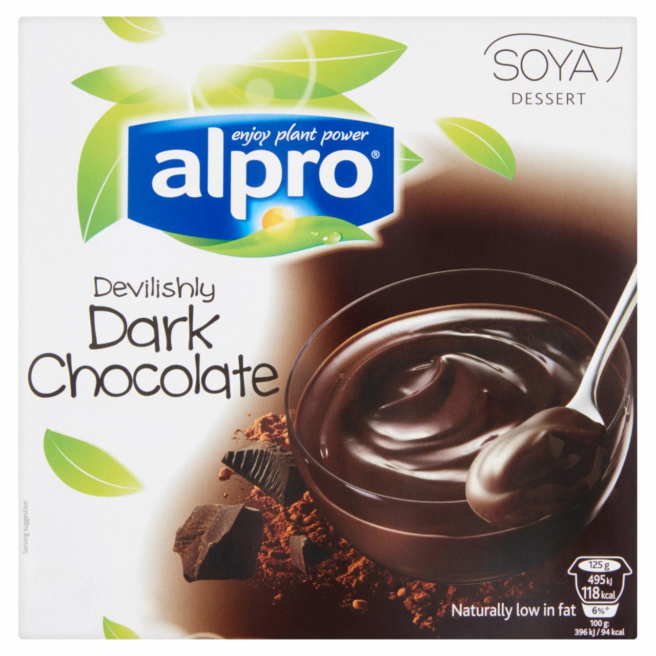 Képek - Alpro étcsokoládé ízű szója desszert, kalciummal és vitaminokkal dúsítva 4 x 125 g