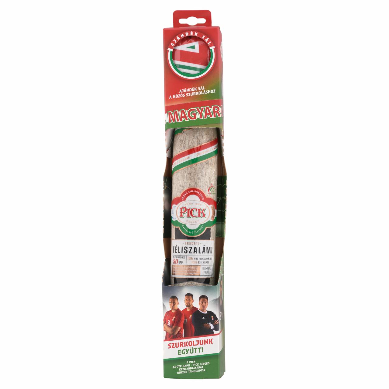 Képek - PICK eredeti téliszalámi + ajándék zokni ünnepi mintával 800 g