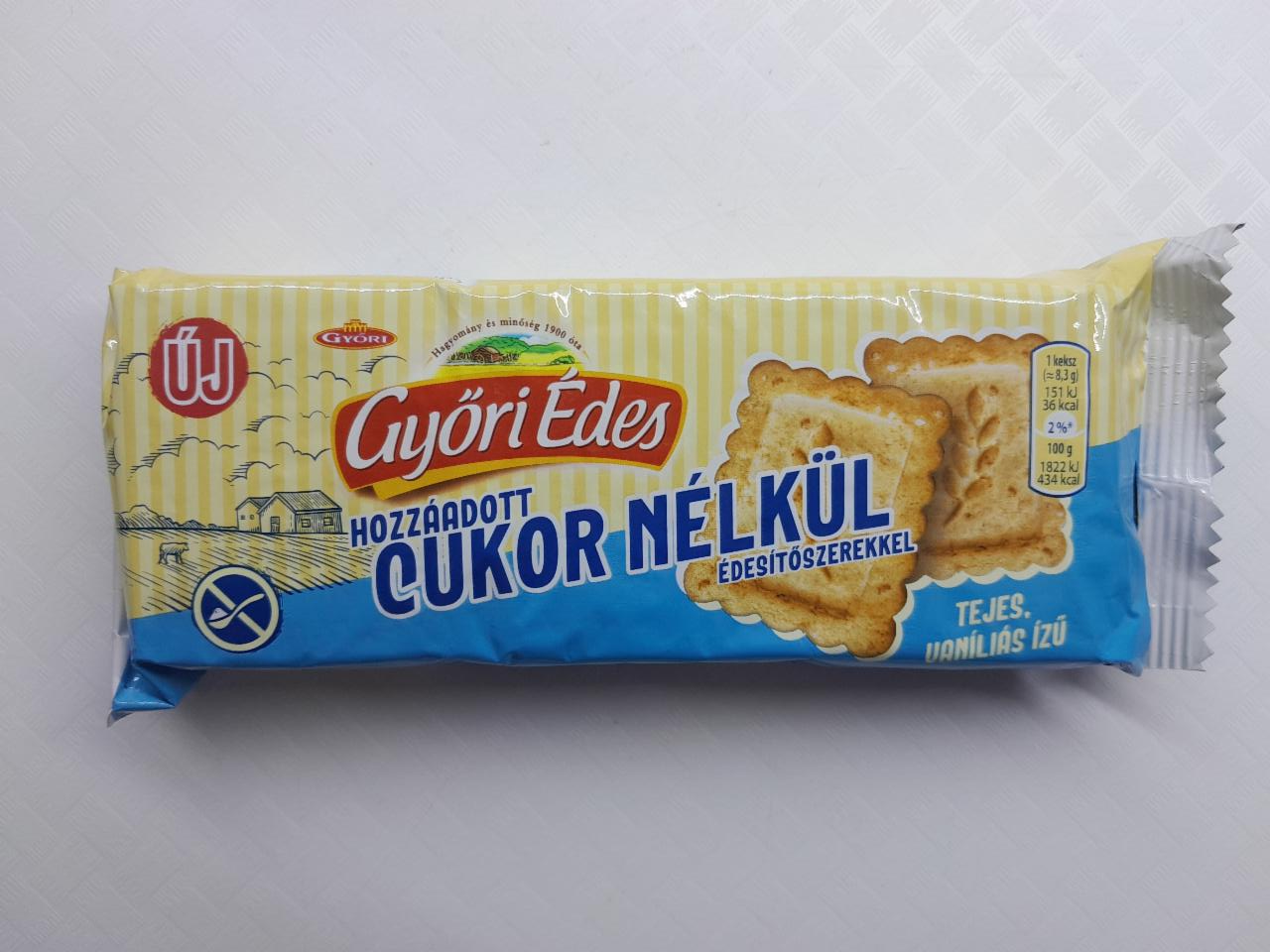 Képek - Győri Édes vaníliás ízű, tejes keksz teljes kiőrlésű búzaliszttel és édesítőszerekkel 100 g
