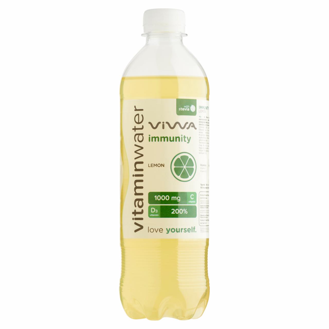 Képek - Viwa Vitaminwater Immunity citrom ízű, csökkentett energiatartalmú szénsavmentes üdítőital 600 ml