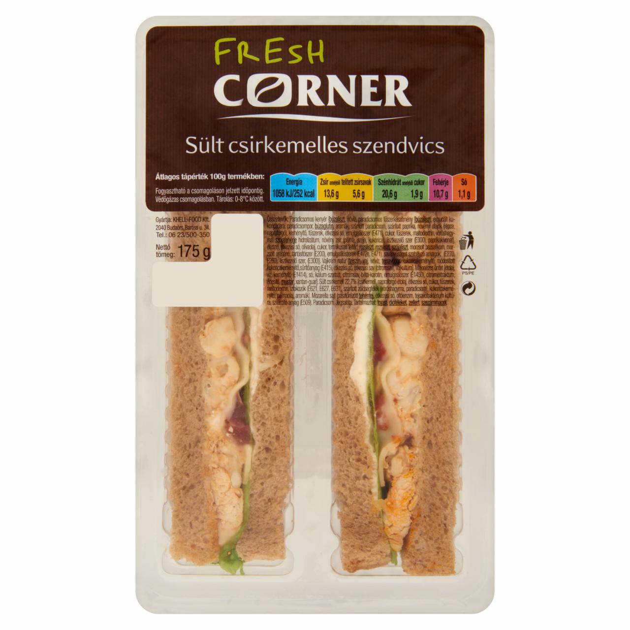 Képek - Fresh Corner sült csirkemelles szendvics 2 db 175 g