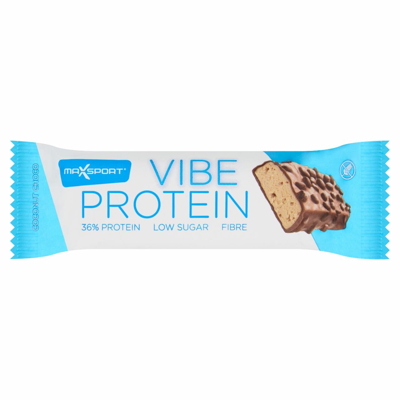 Képek - MaxSport Protein Vibe tejcsokoládéban áztatott kókuszos ízű protein-rudacska édesítőszerekkel 55 g