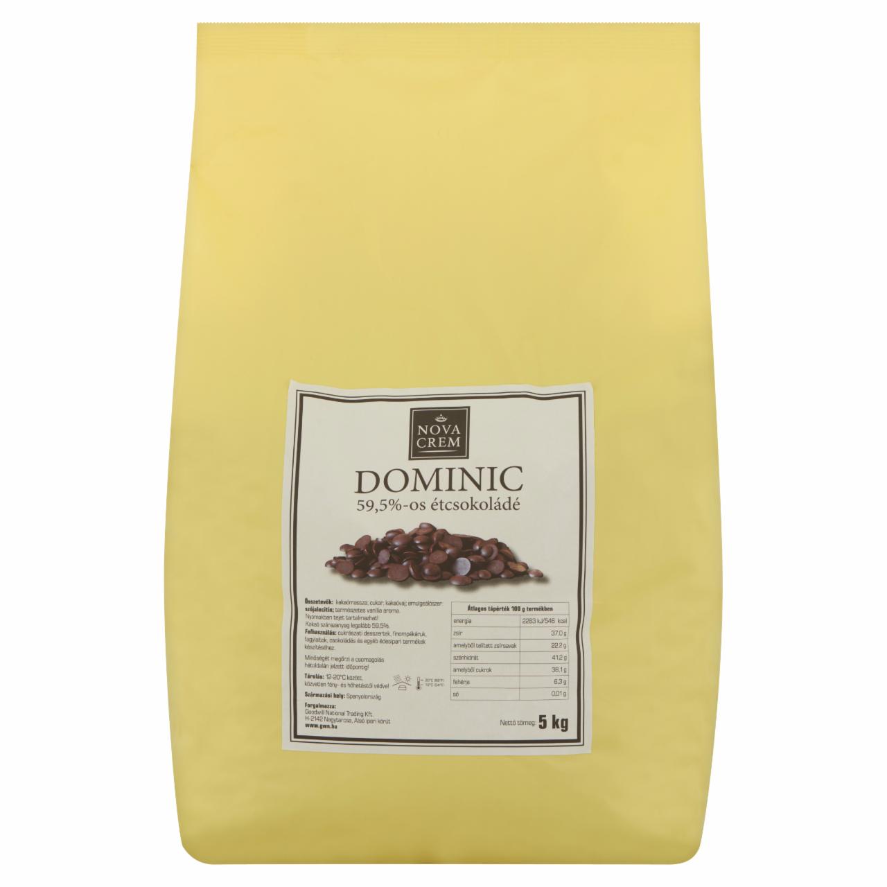 Képek - Novacrem Dominic 59,5%-os étcsokoládé 5 kg