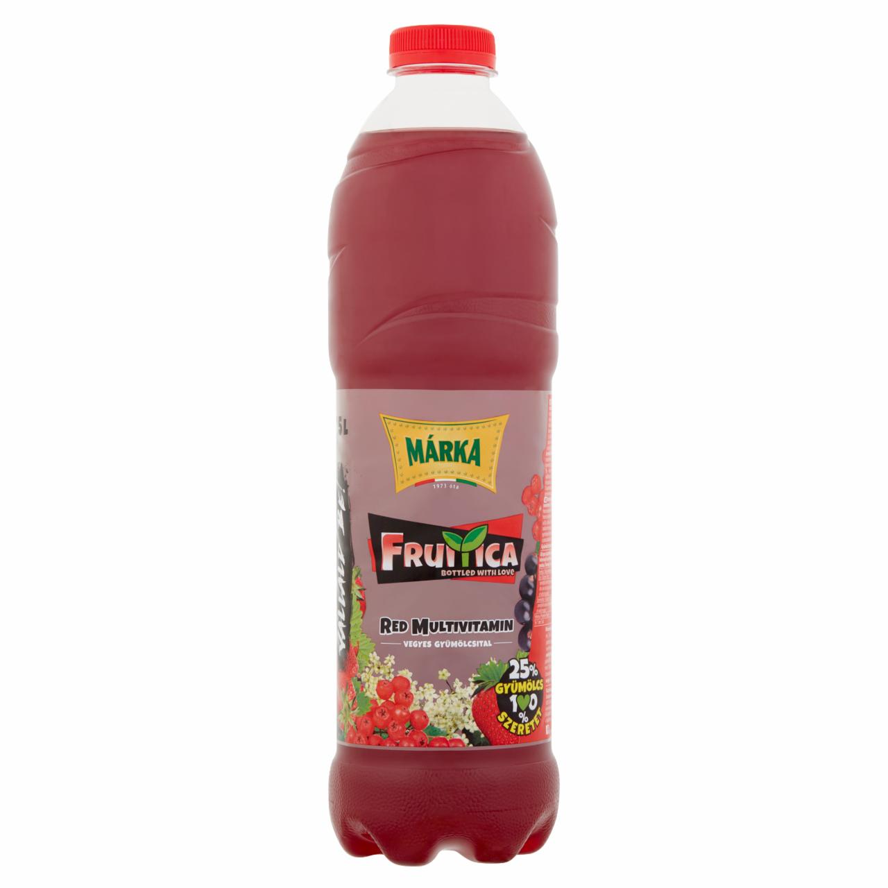 Képek - Márka Fruitica piros multivitamin szénsavmentes vegyes gyümölcsital cukorral 1,5 l
