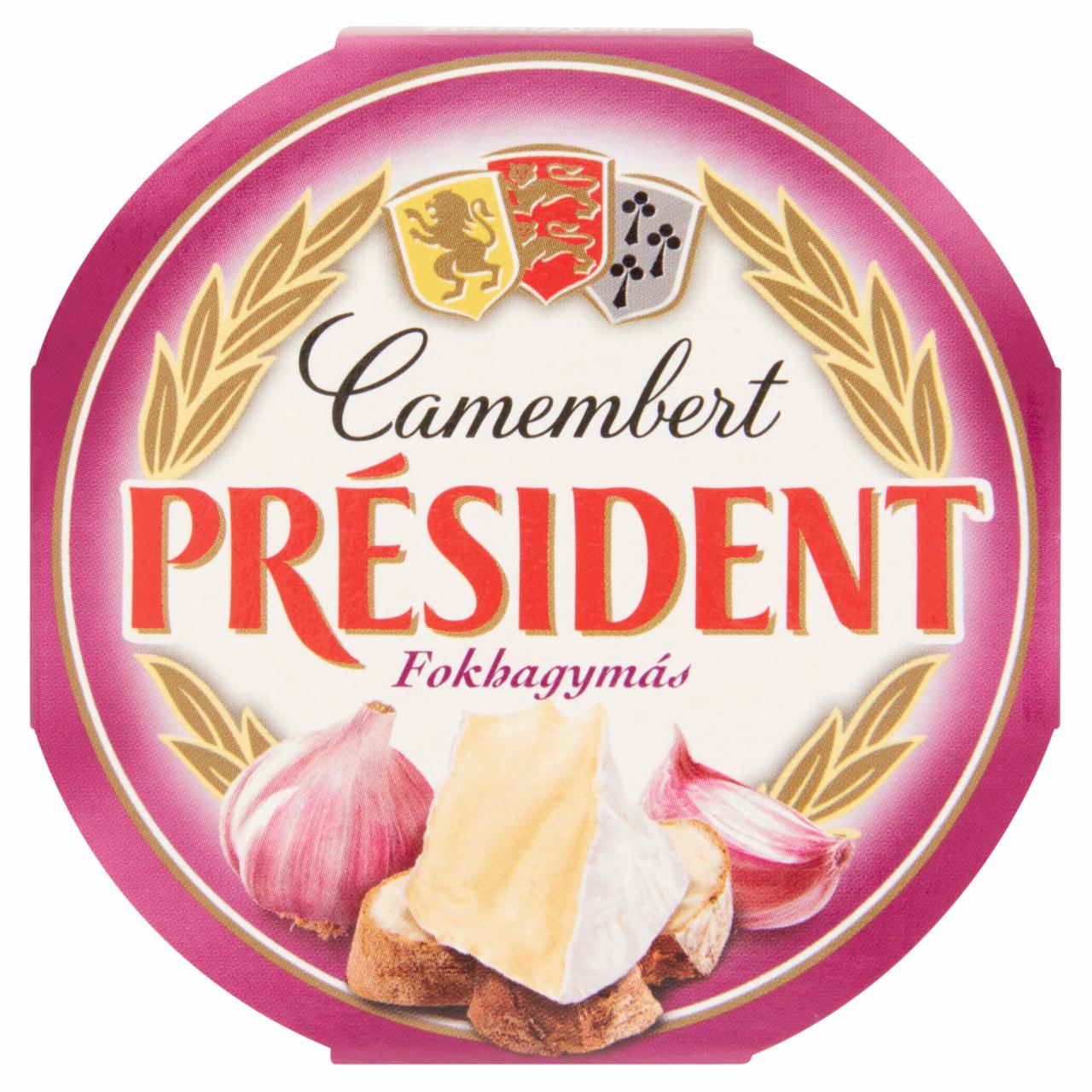 Képek - Président Camembert fokhagymás, fehér nemespenésszel érlelt, zsírdús lágy sajt 120 g