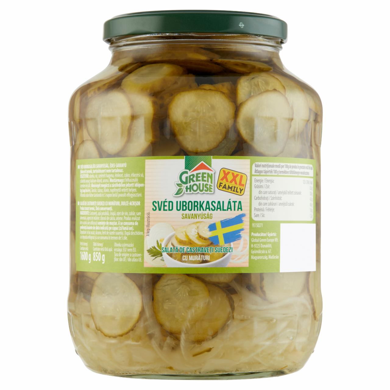 Képek - Greenhouse édes-savanyú svéd uborkasaláta savanyúság 1600 g 