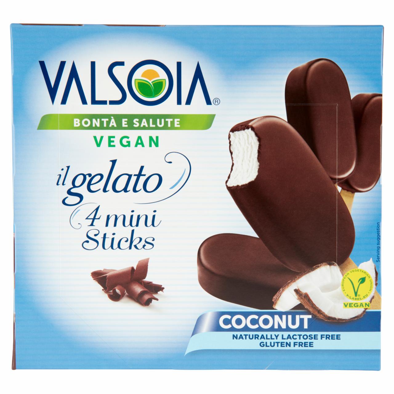 Képek - Valsoia vegán kókusz mini sticks pálcikás jégkrém 4 x 50 g (200 g)