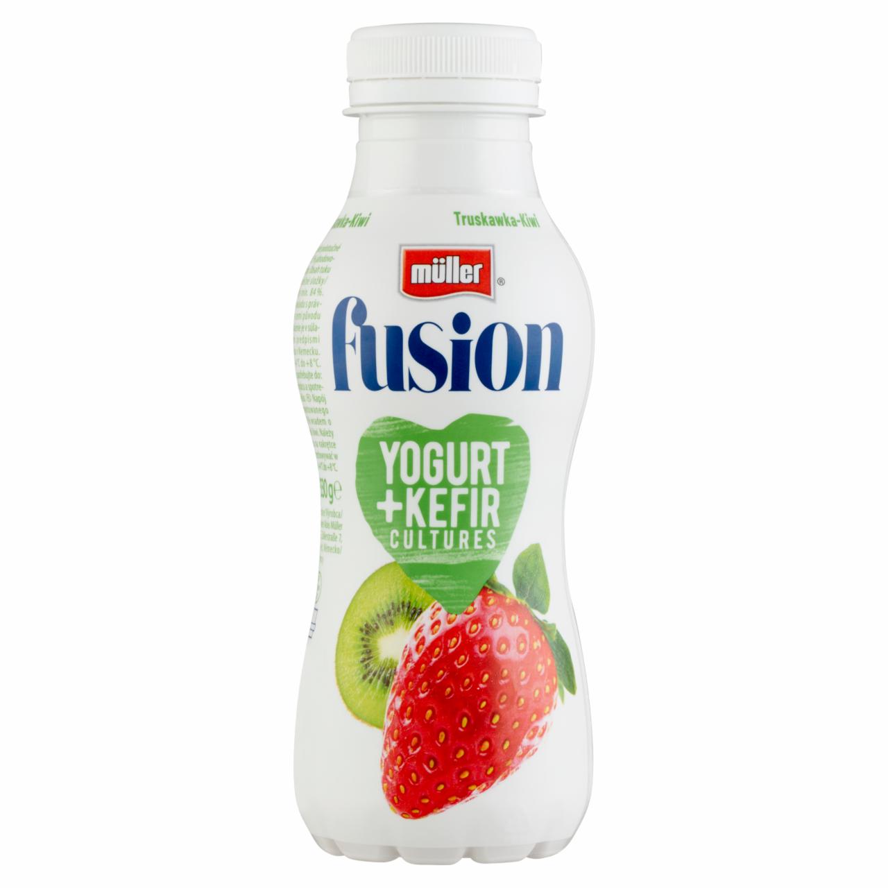 Képek - Müller Fusion eper-kiwi zsírszegény savanyú tejital 330 g