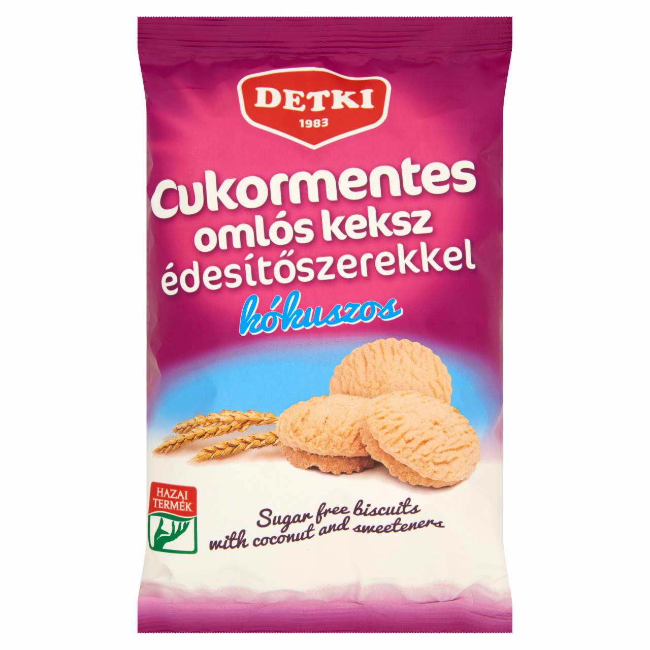 Képek - Detki cukormentes kókuszos omlós keksz édesítőszerekkel 180 g