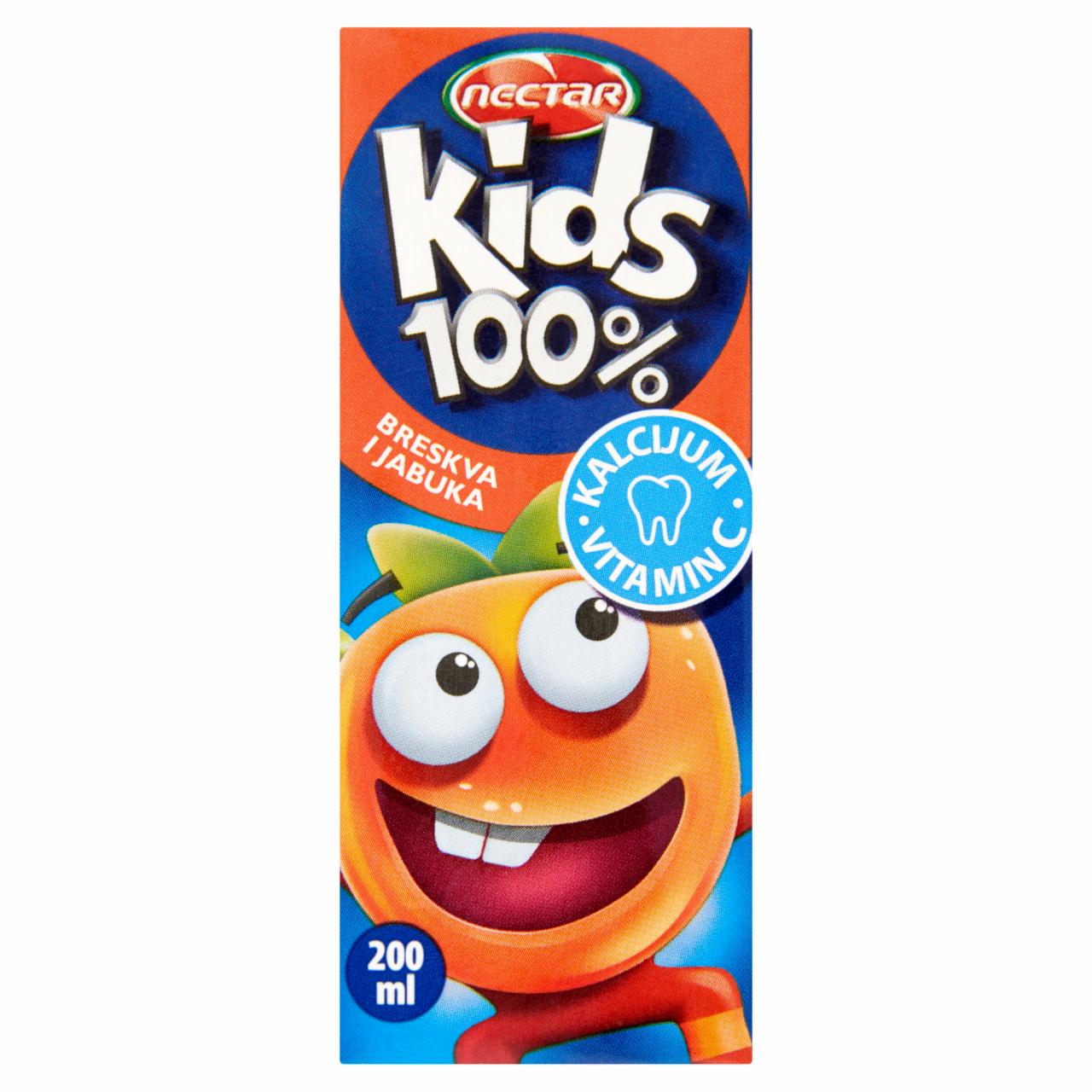 Képek - Nectar Kids 100% rostos őszibarack- és almalé hozzáadott kalciummal és C-vitaminnal 200 ml