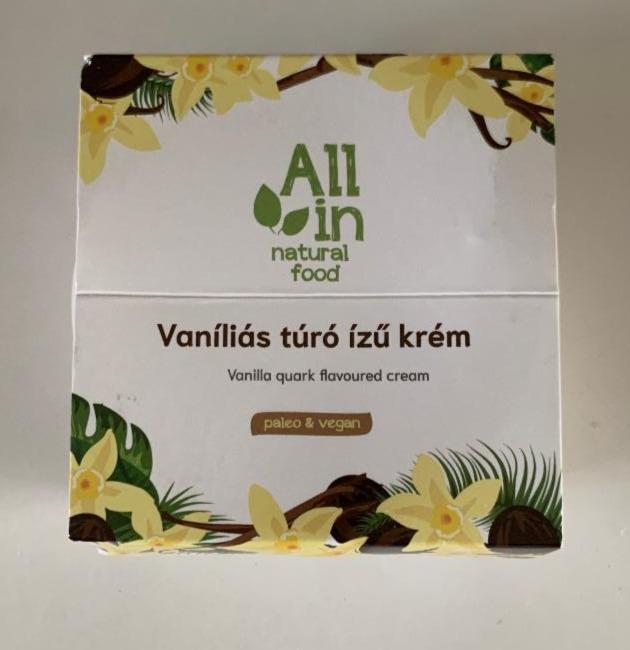 Képek - ALL IN natural food vaníliás krémdesszert 160 g