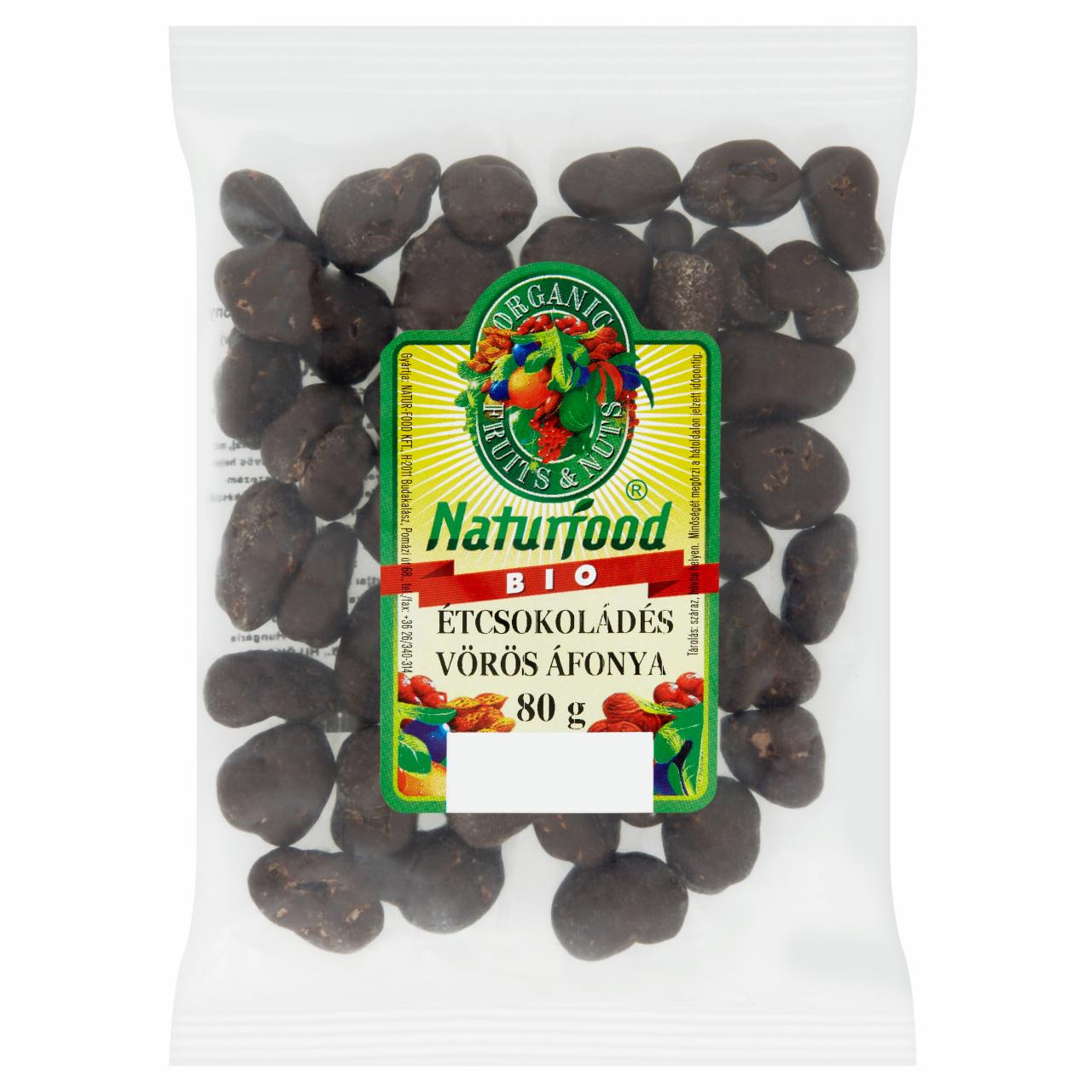 Képek - Naturfood BIO étcsokoládés vörös áfonya 80 g