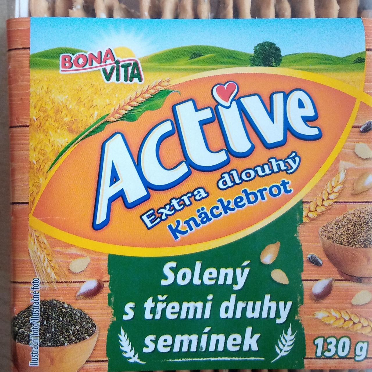 Képek - Active extra dlouhý knäckerbrot solený s třemi druhy semínek Bonavita
