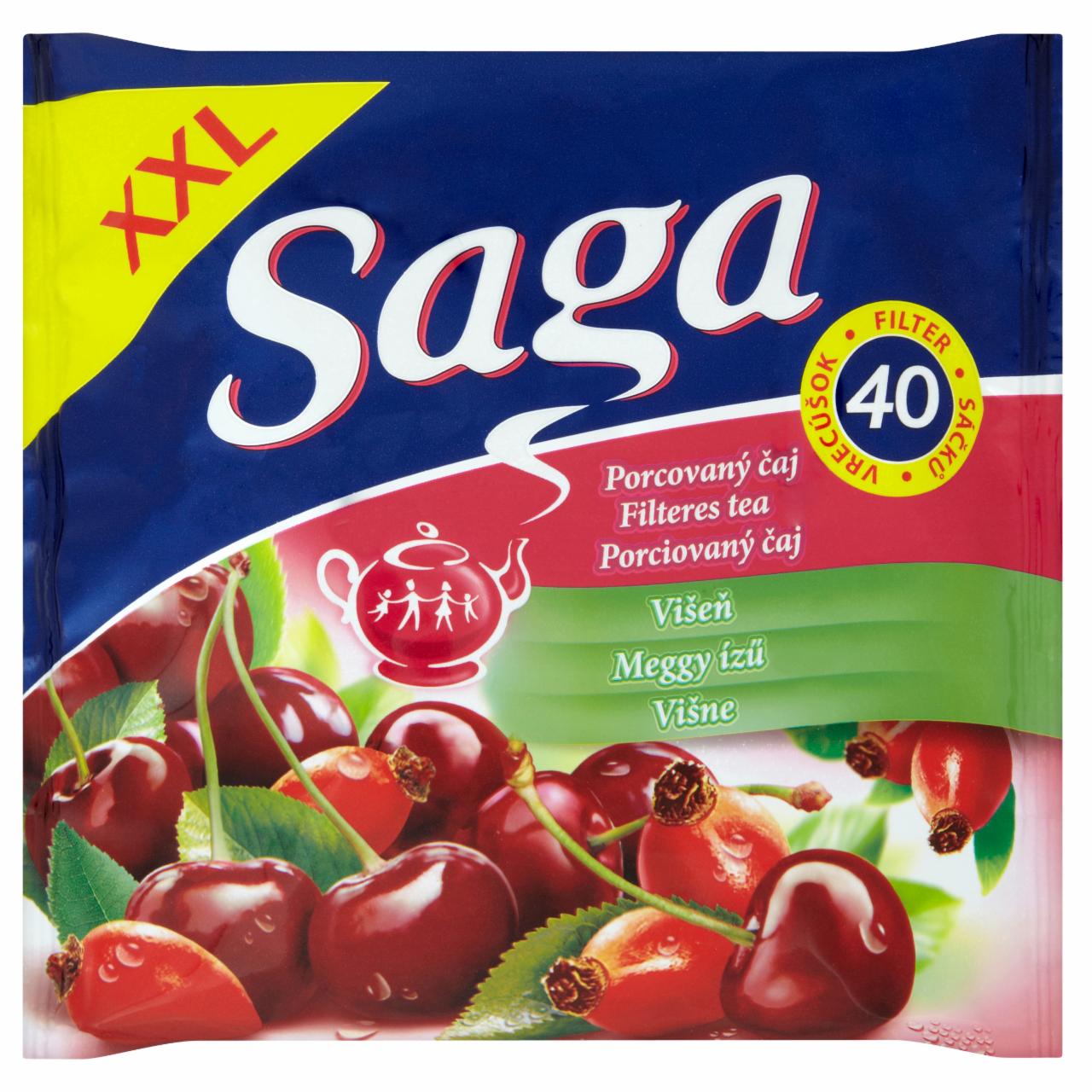 Képek - Saga XXL meggy ízű gyümölcstea 40 filter 80 g