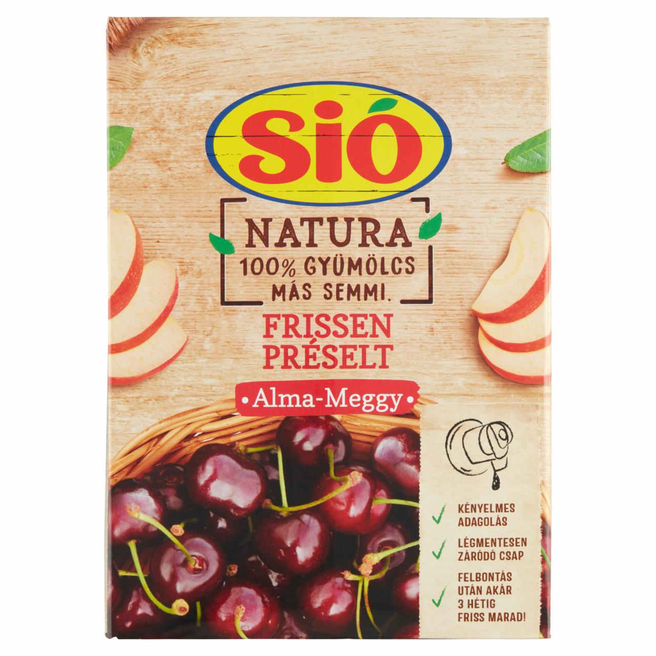 Képek - Sió Natura Frissen Préselt alma-meggylé 100% 3 l