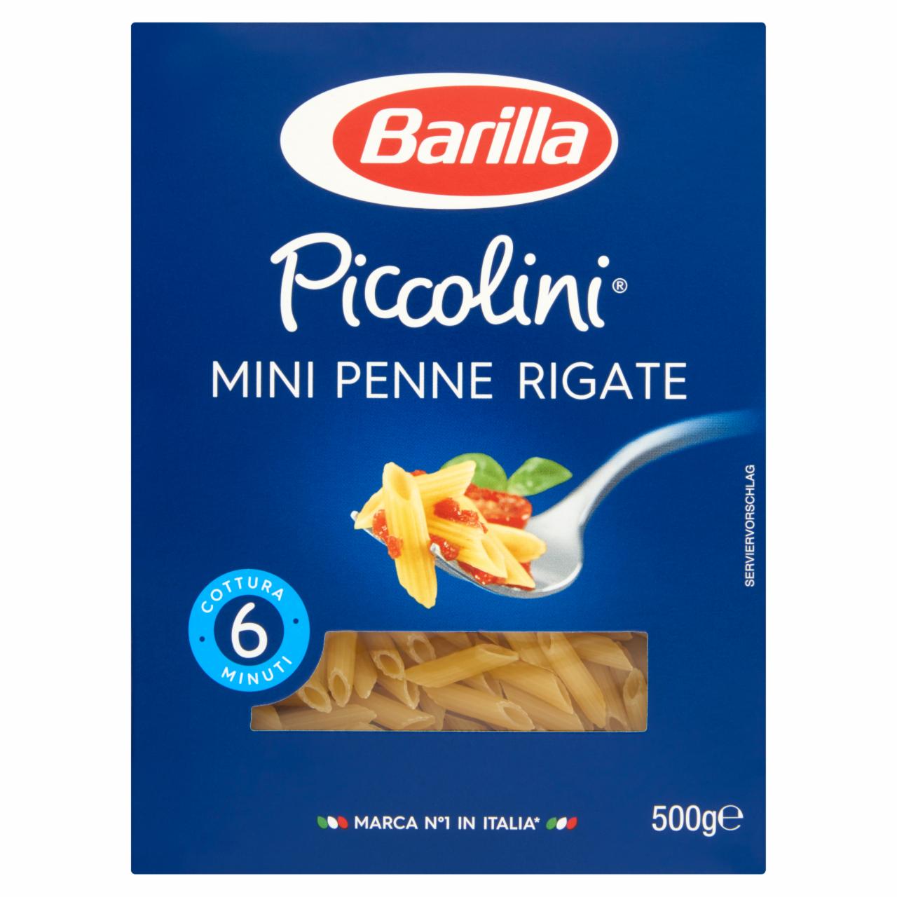 Képek - Barilla Piccolini Mini Penne Rigate apró durum száraztészta 500 g