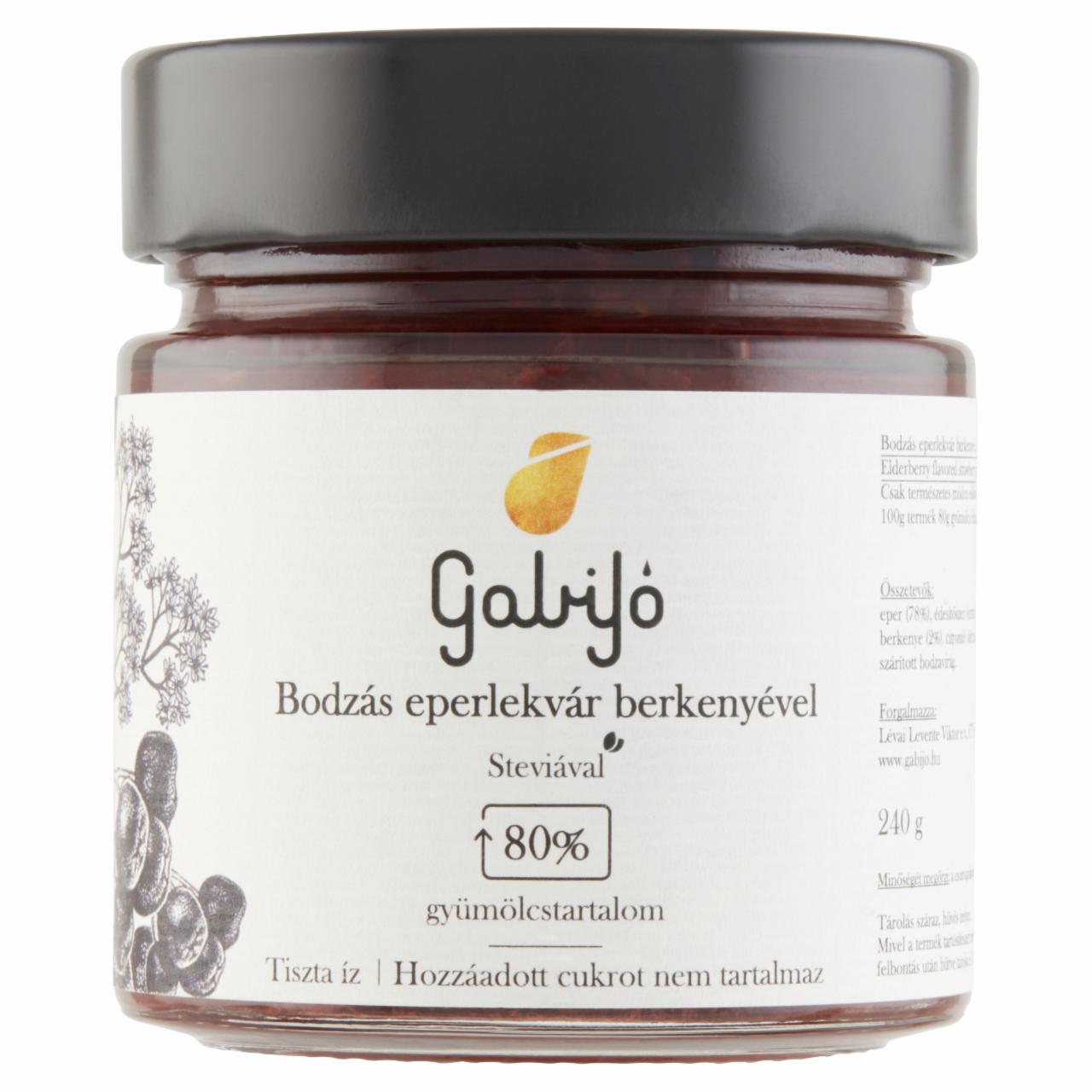 Képek - GabiJó bodzás eperlekvár berkenyével, steviával 240 g