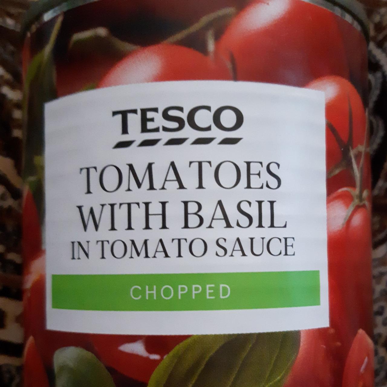 Képek - Tomatoes with basil in tomato sauce chopped Tesco