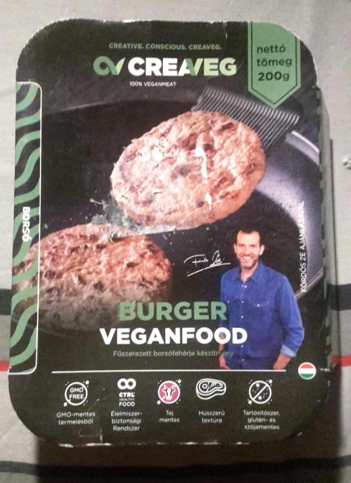 Képek - Creaveg Veganfood Burger fűszerezett borsófehérje készítmény 200 g