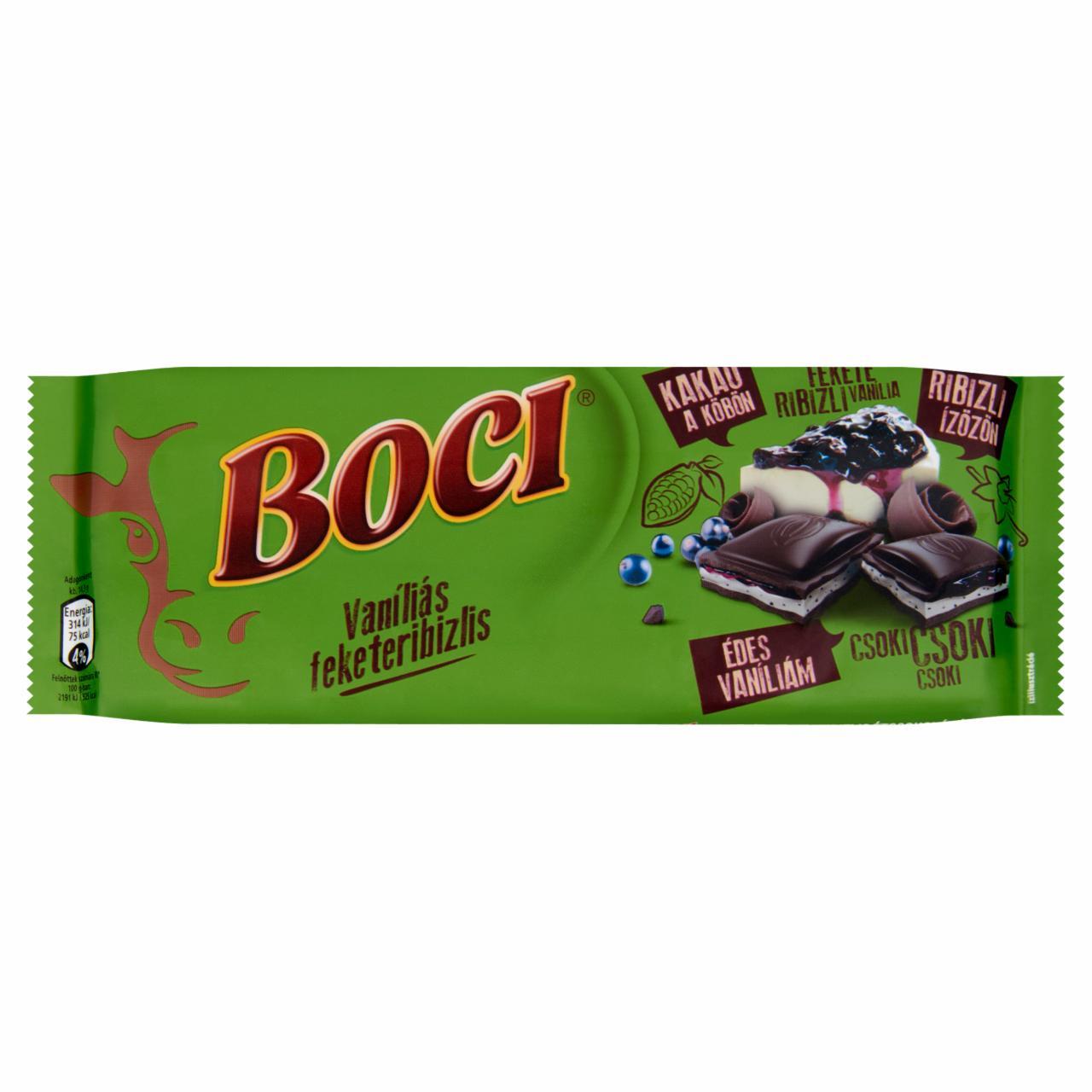 Képek - Boci vaníliás és feketeribizlis krémmel töltött étcsokoládé 100 g