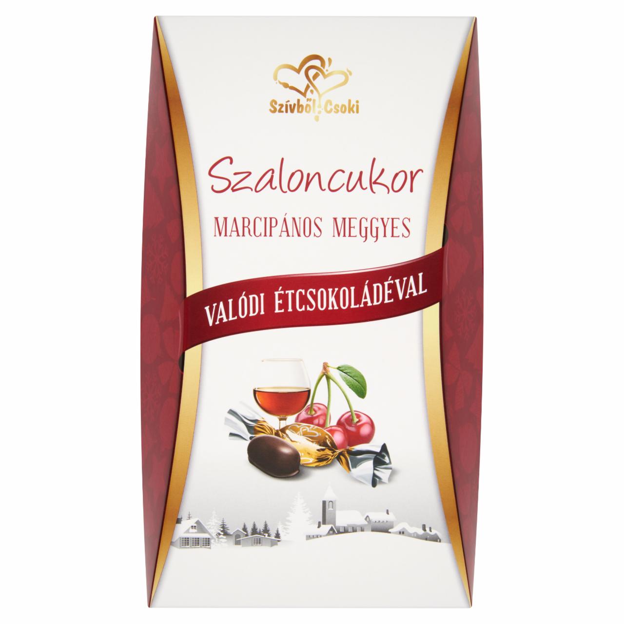 Képek - Szívből Csoki marcipános meggyes szaloncukor valódi étcsokoládéval 300 g