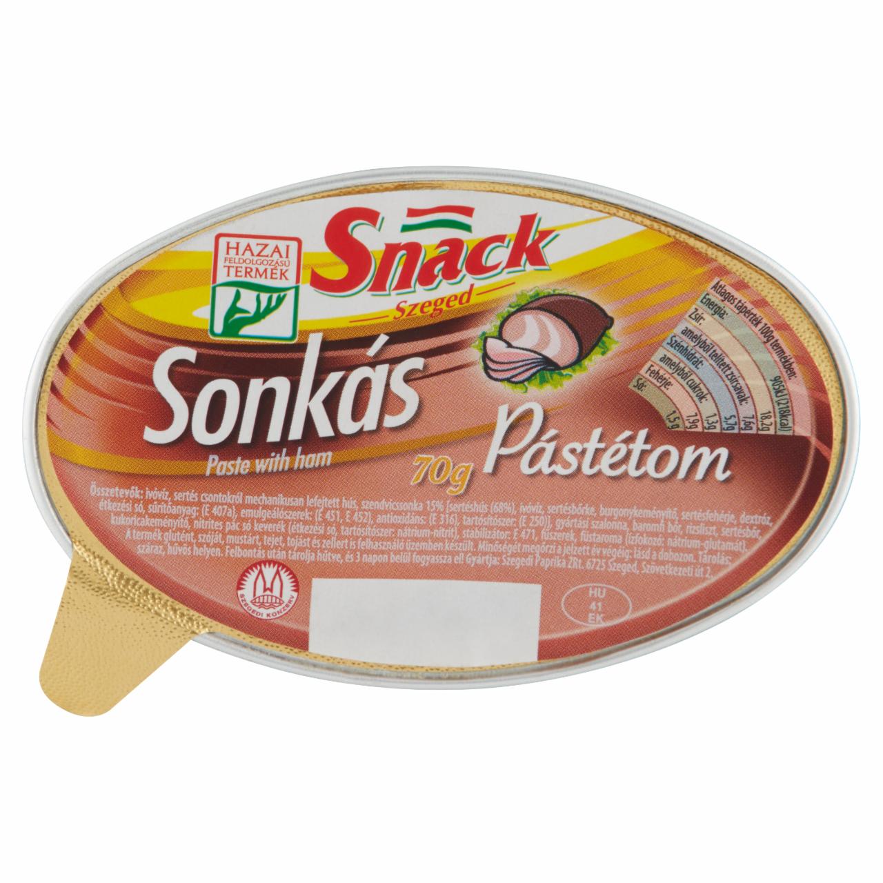 Képek - Snack Szeged sonkás pástétom 70 g