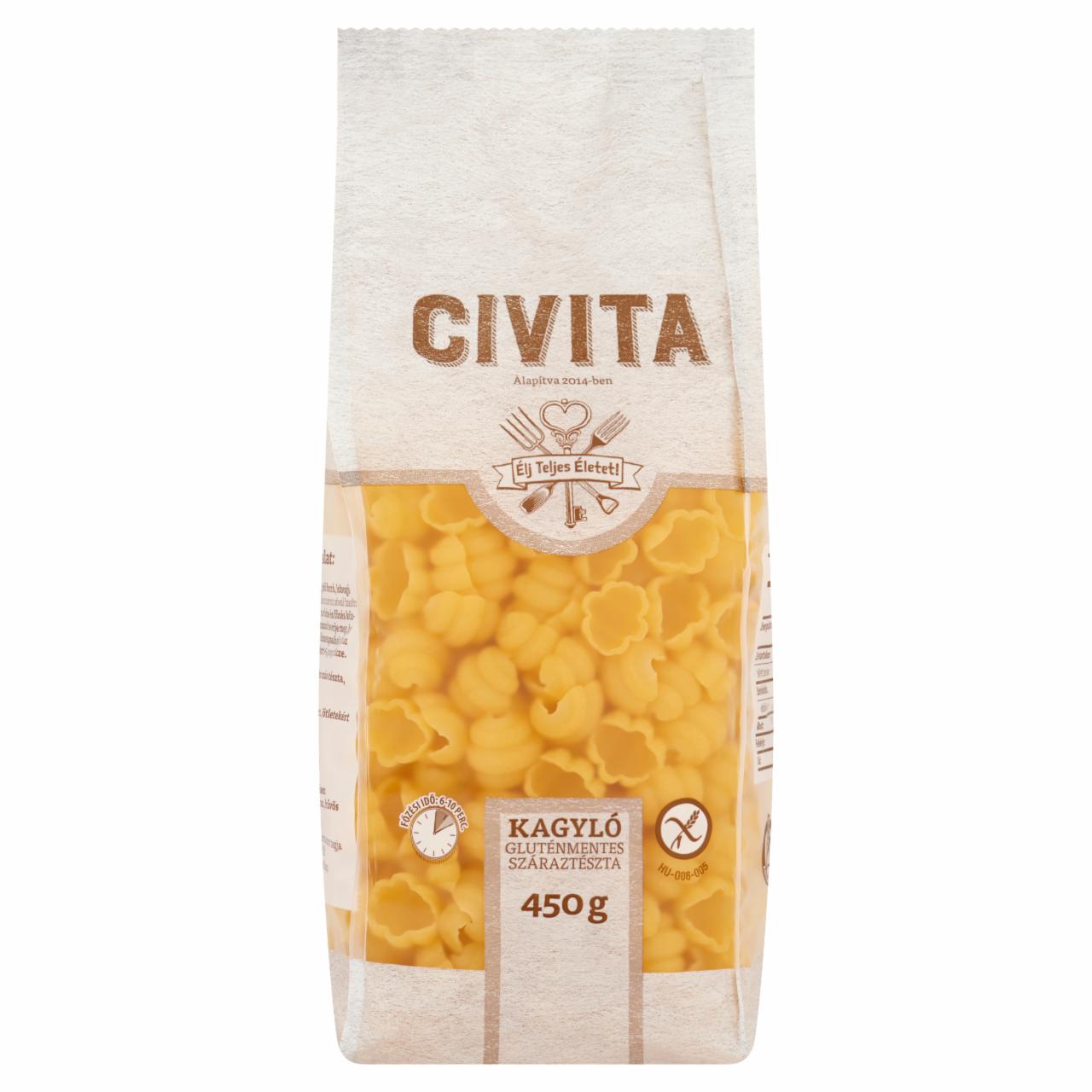 Képek - Civita kagyló gluténmentes száraztészta 450 g