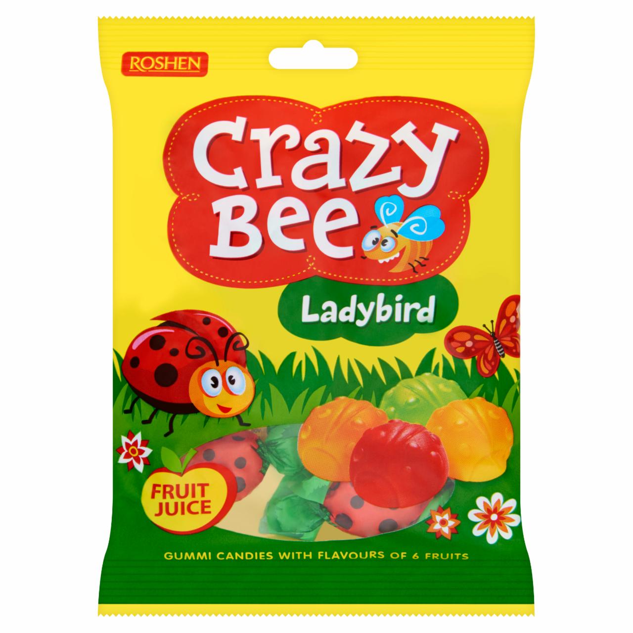 Képek - Roshen Crazy Bee Ladybird vegyes gyümölcs ízesítésű gumicukorka 90 g