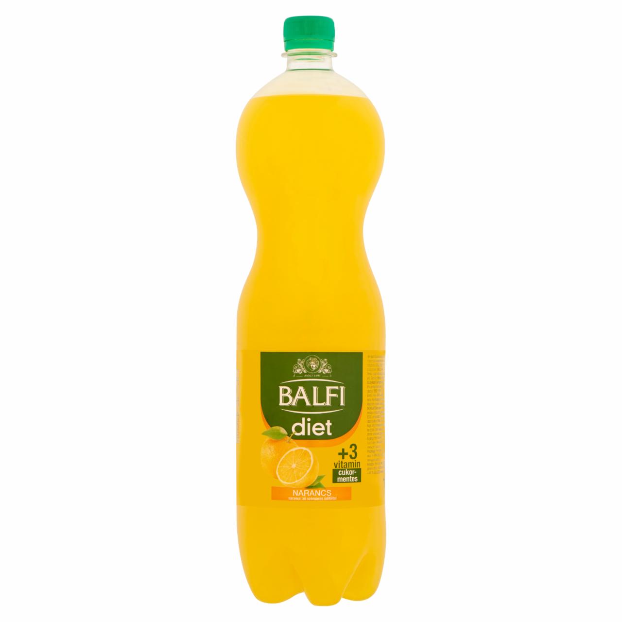 Képek - Balfi Diet narancs ízű szénsavas üdítőital 1,5 l