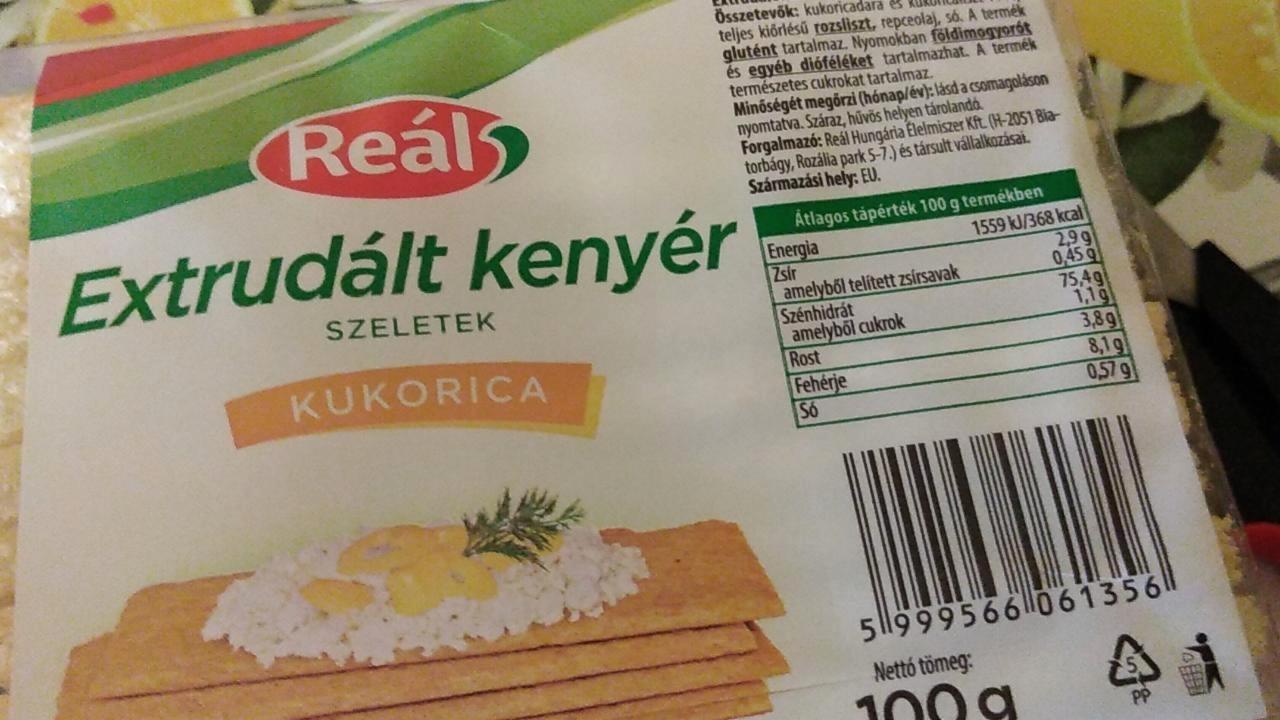 Képek - Exduralt kenyér szeletek kukorica Reál