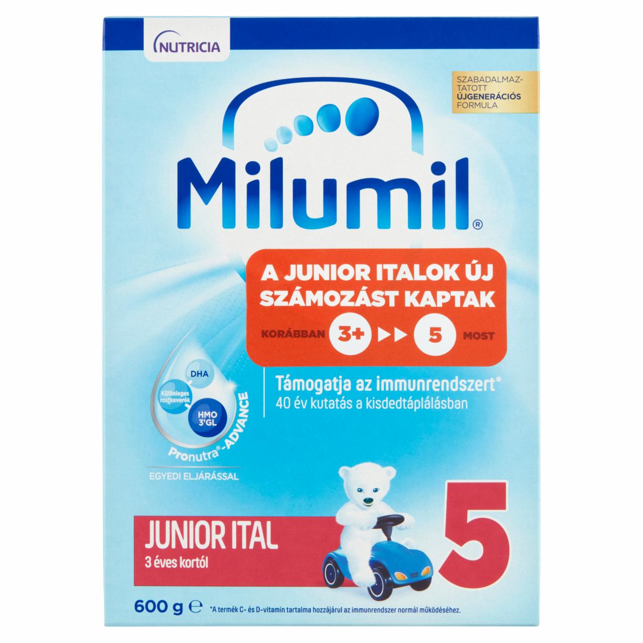 Képek - Milumil Nutri-Biotik 5 Junior tejalapú italpor 3 éves kortól 600 g