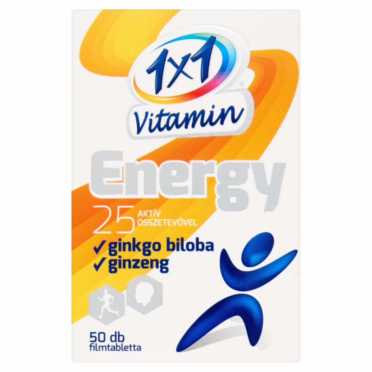 Képek - 1x1 Vitamin Energy étrend-kiegészítő filmtabletta ginkgo bilobával és ginzenggel 50 db 75 g