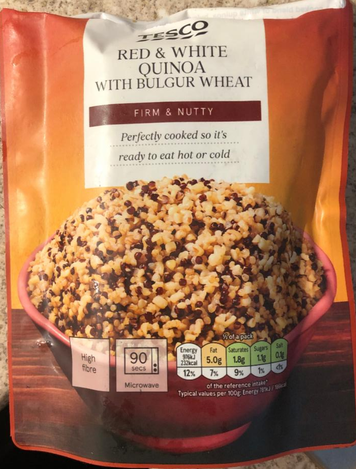 Képek - Tesco főtt fehér quinoa, bulgur és vörös quinoa keveréke 