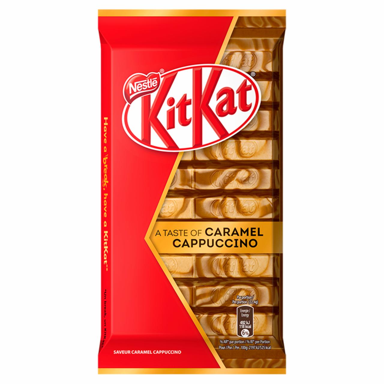 Képek - KitKat ropogós ostya cappucinó- és karamellízű fehér és tejcsokoládéban 112 g