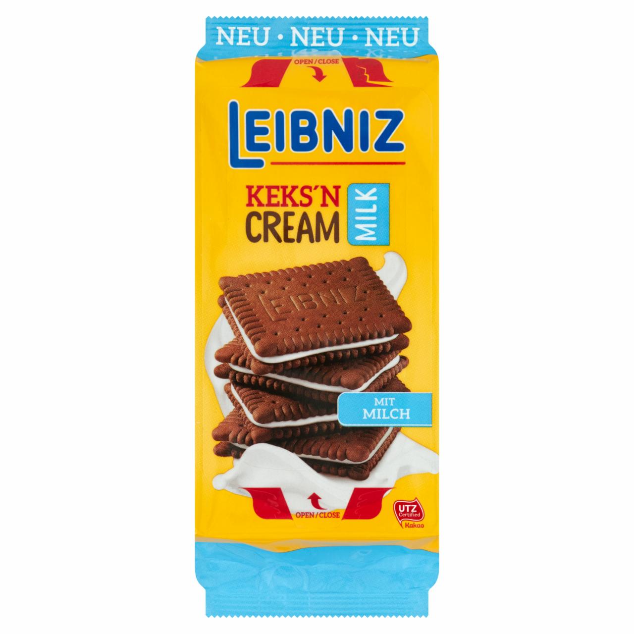 Képek - Bahlsen Leibniz kakaós keksz tej ízesítésű töltelékkel 190 g