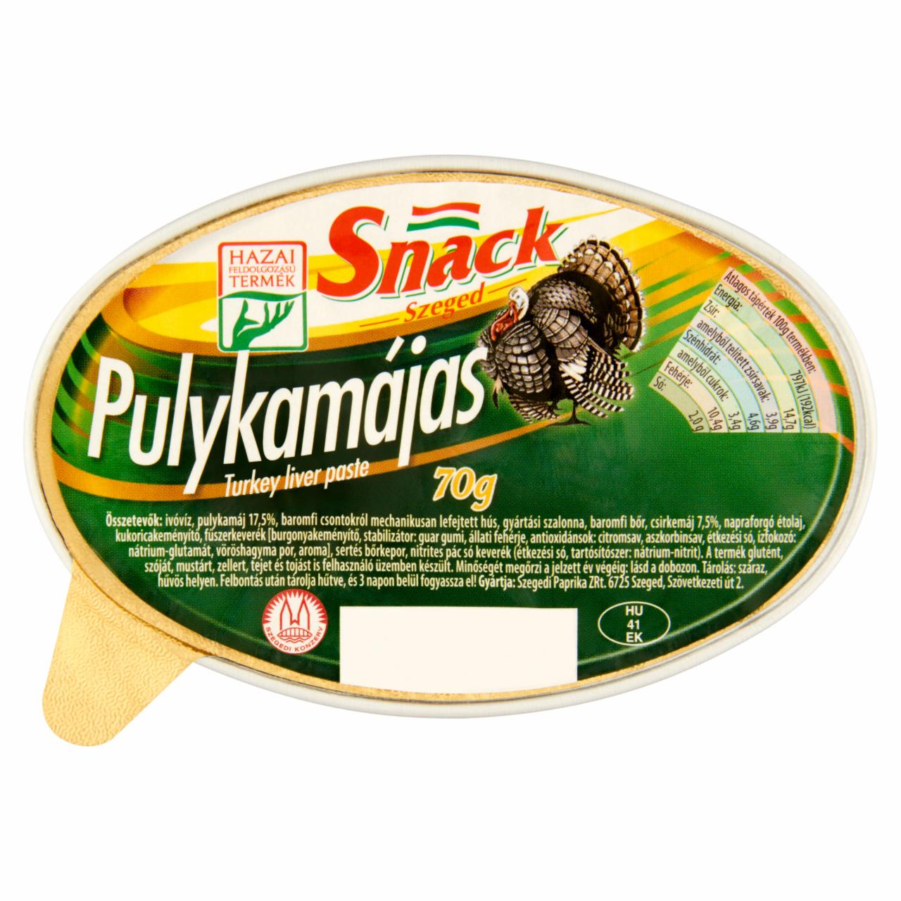 Képek - Snack Szeged Pulykamájas, tépőzáras 70 g