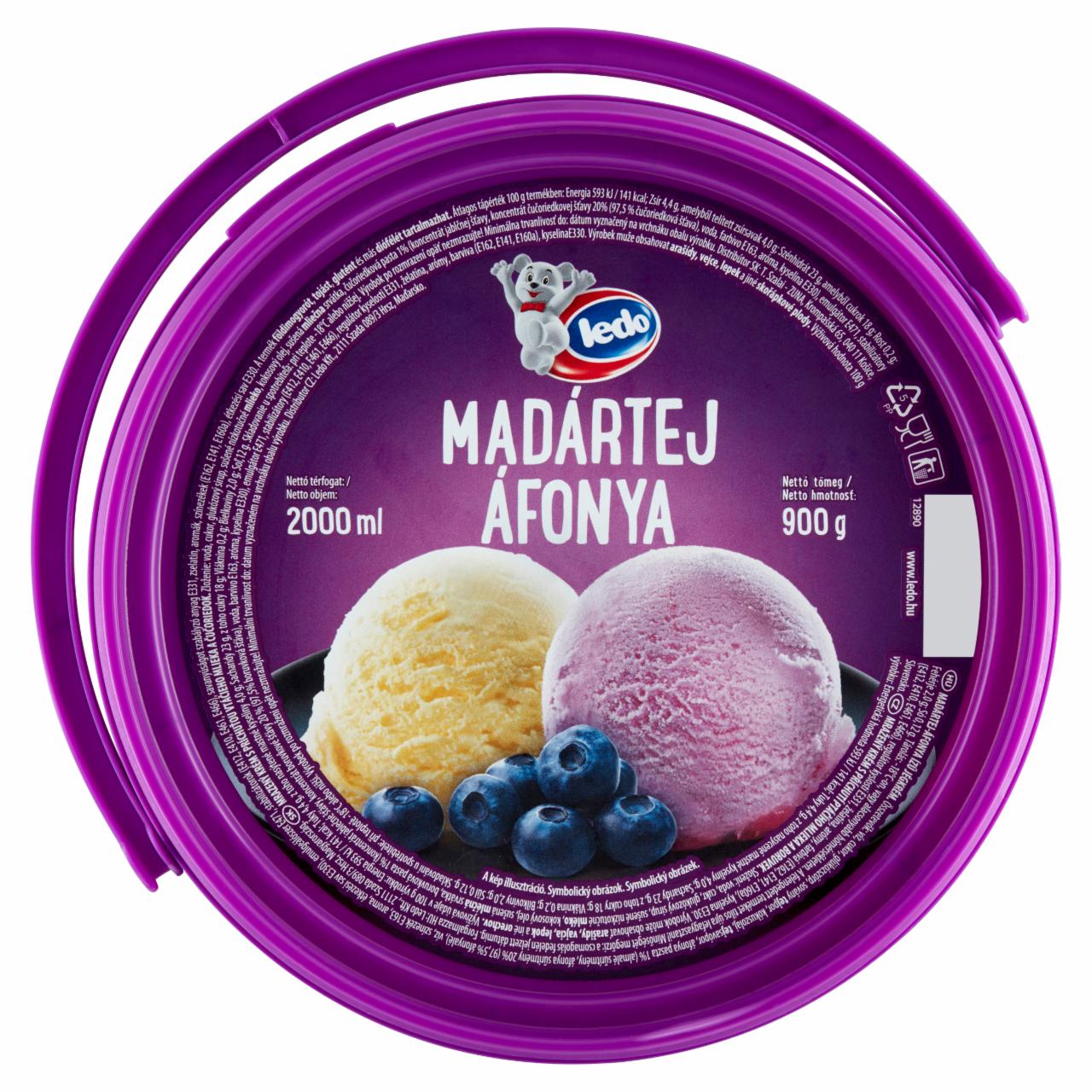 Képek - Ledo madártej-áfonya ízű jégkrém 2000 ml