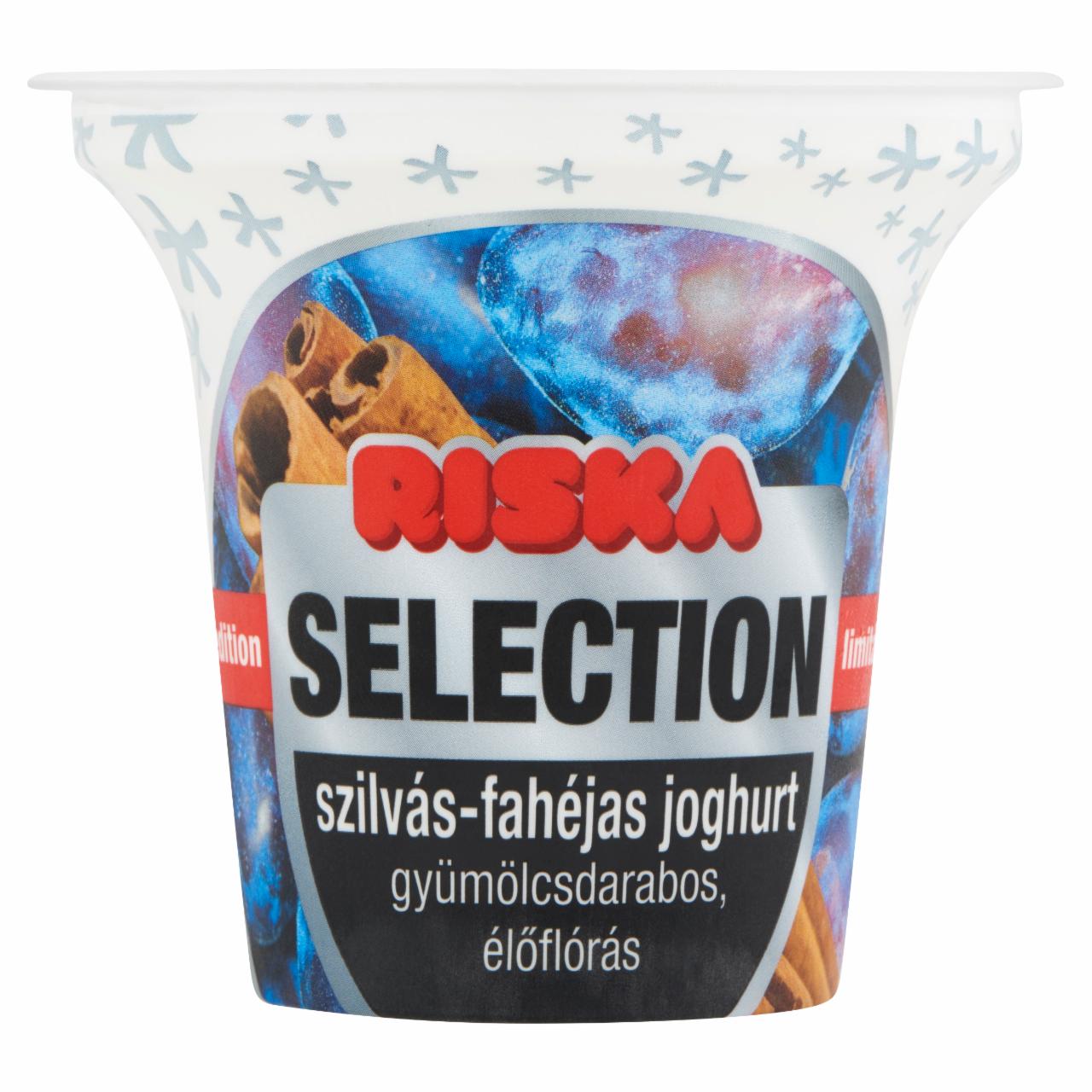 Képek - Riska Selection élőflórás, szilvás-fahéjas, gyümölcsdarabos joghurt 200 g