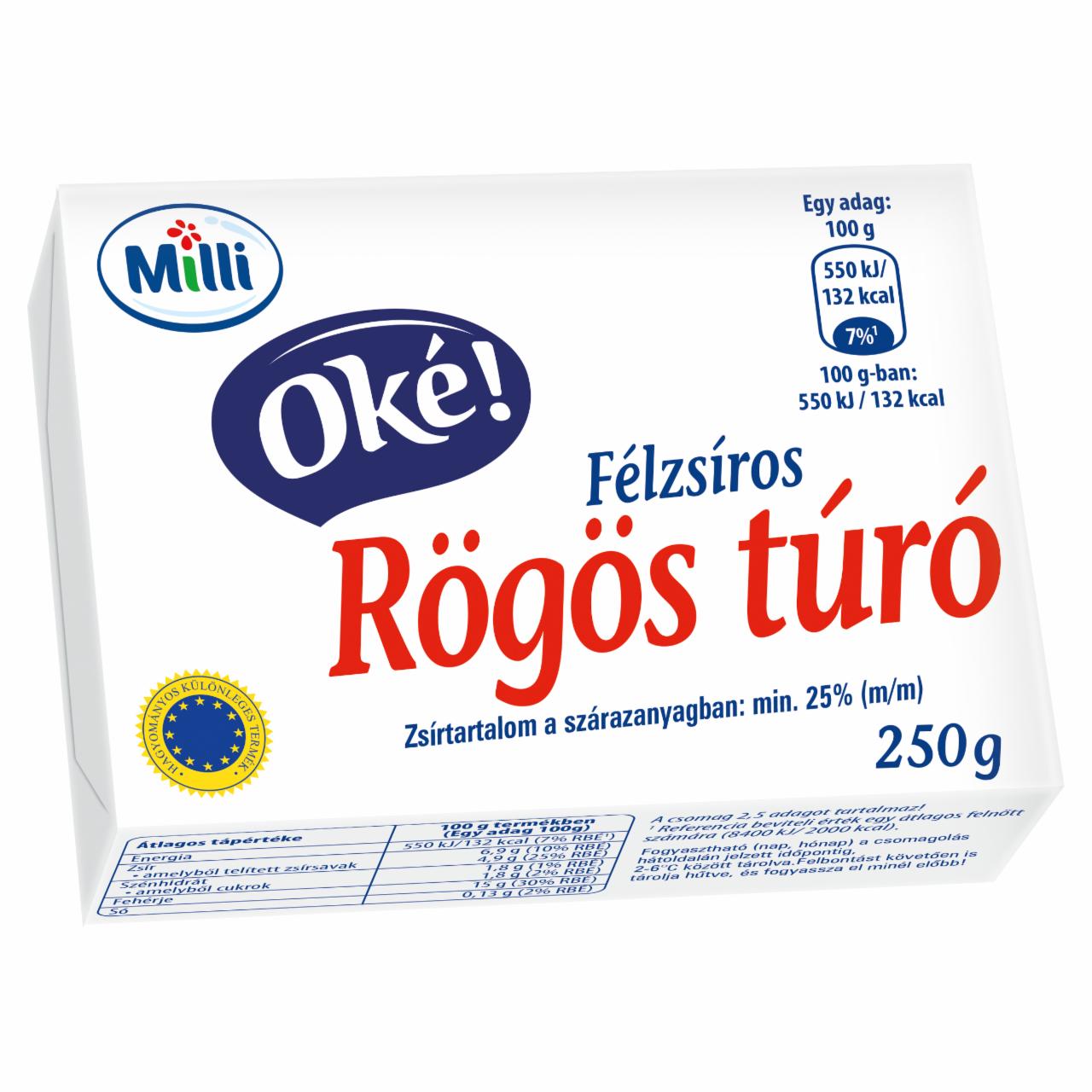 Képek - Milli Oké! félzsíros rögös túró 250 g