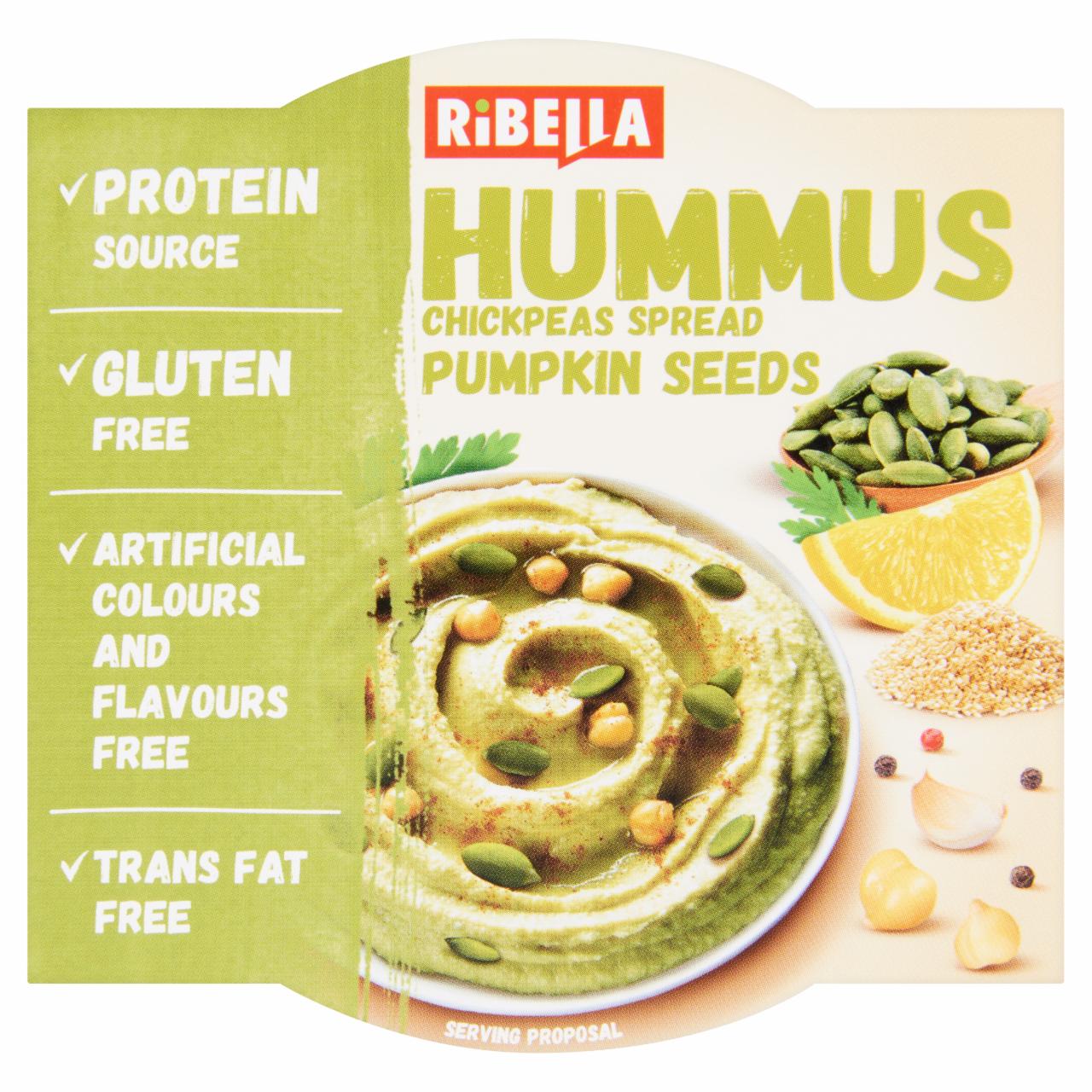 Képek - RiBella Hummus csicseriborsó krém tökmaggal 80 g