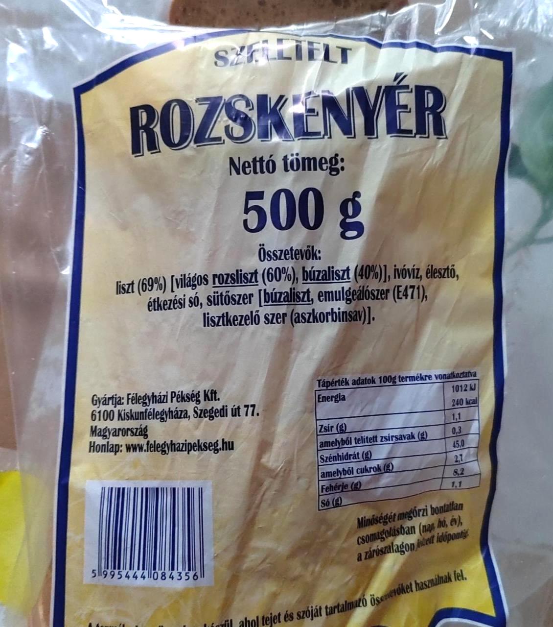 Képek - Szeletelt rozskenyér Félegyházi pékség