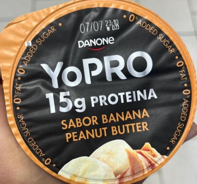 Képek - Danone YoPro banános sovány joghurt földimogyoró aromával, édesítőszerekkel 160 g