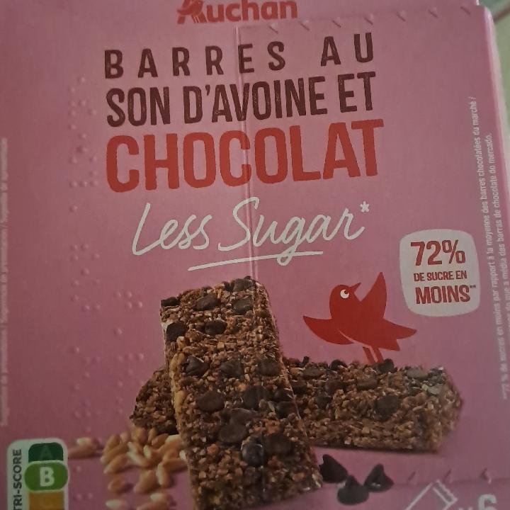 Képek - Barres au son d'avoine et chocolat Less sugar Auchan