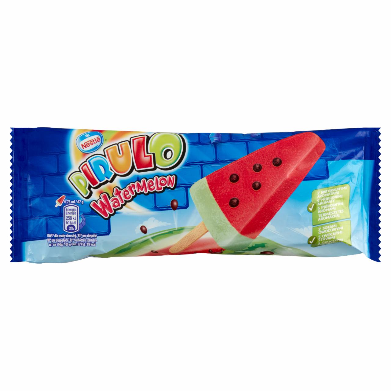 Képek - Nestlé Pirulo Watermelon görögdinnyés és almás vizes jégkrém kakaós masszadarabokkal 73 ml