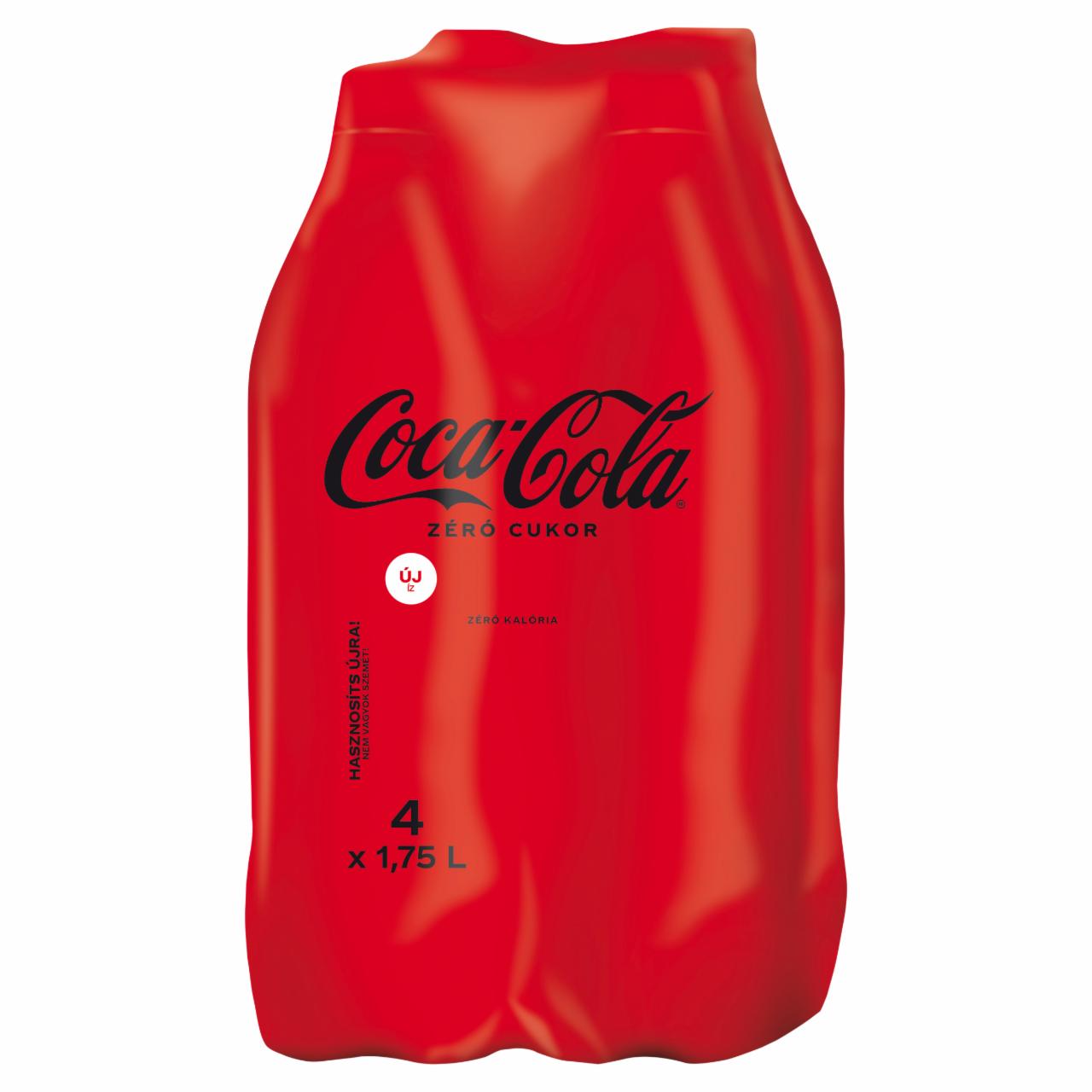 Képek - Coca-Cola Zero colaízű energiamentes szénsavas üdítőital édesítőszerekkel 4 x 1,75 l