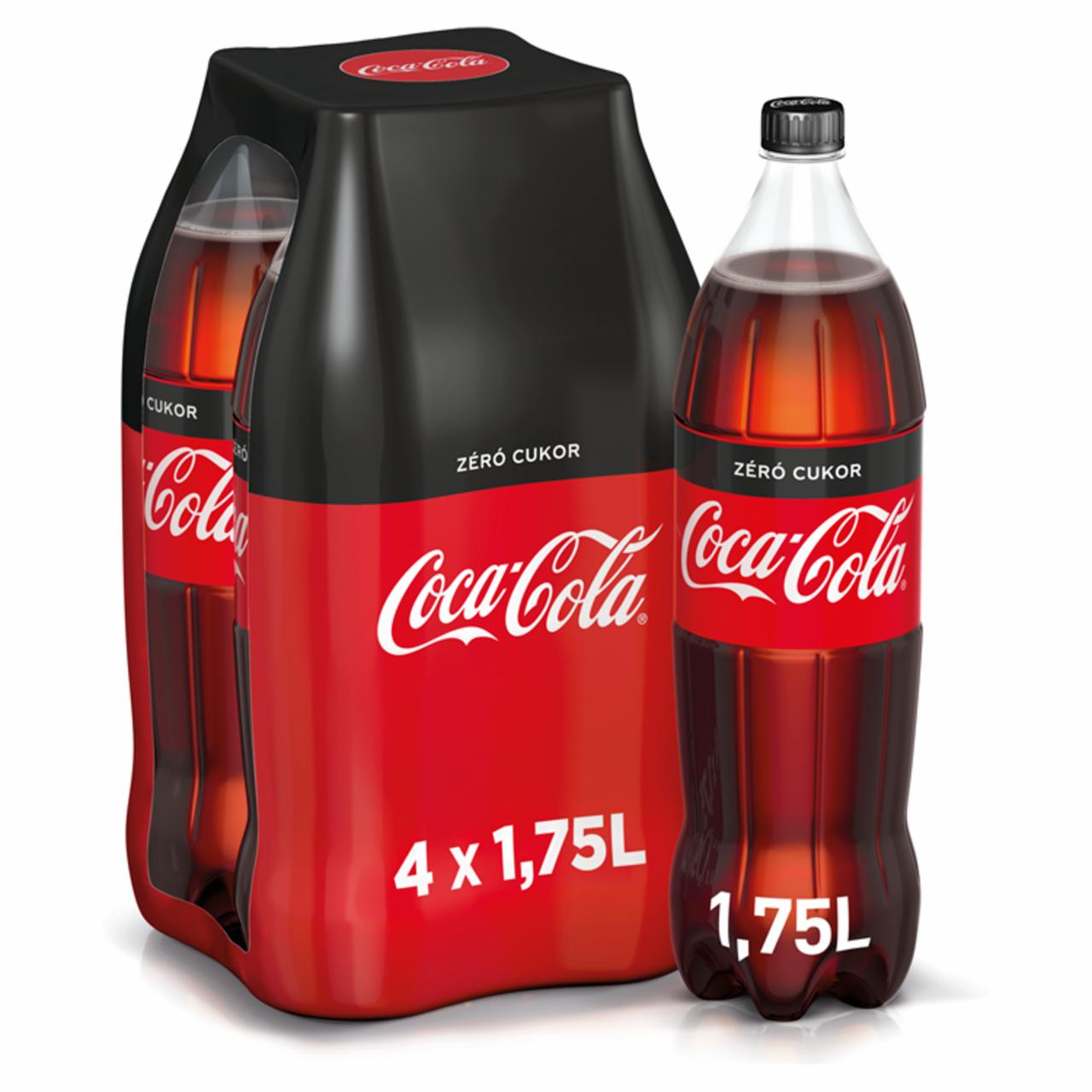 Képek - Coca-Cola Zero colaízű energiamentes szénsavas üdítőital édesítőszerekkel 4 x 1,75 l