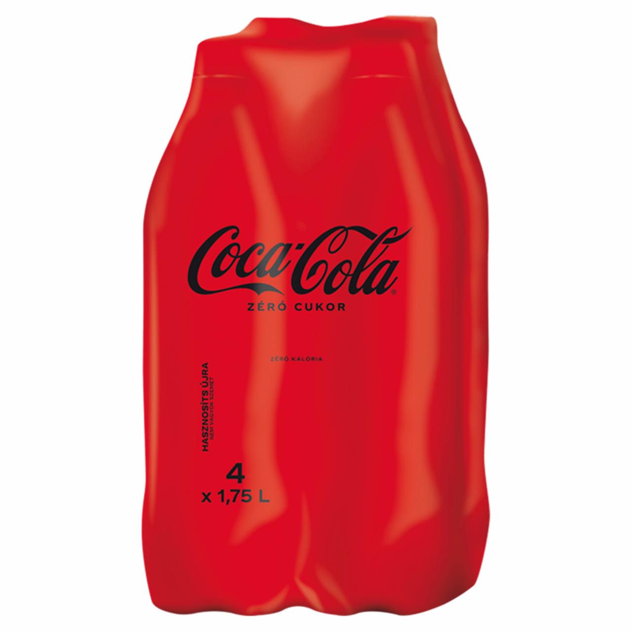Képek - Coca-Cola Zero colaízű energiamentes szénsavas üdítőital édesítőszerekkel 4 x 1,75 l