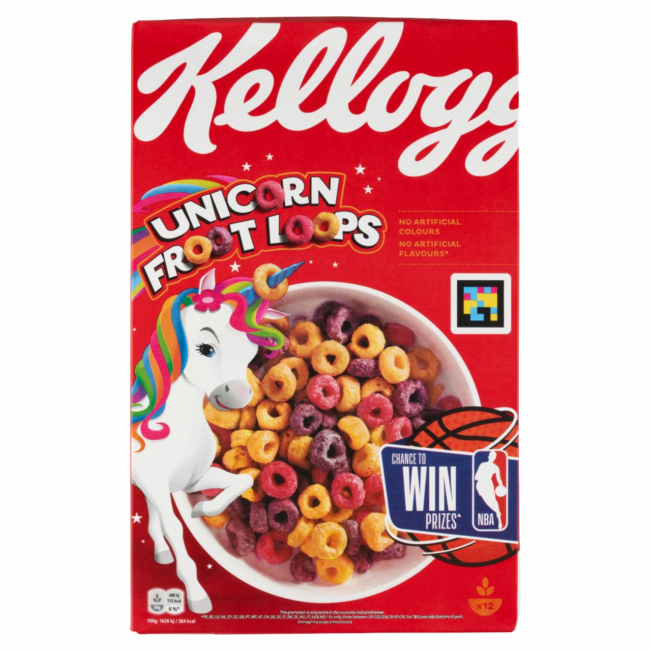 Képek - Kellogg's Unicorn Froot Loops gyümölcs ízesítésű gabonakarikák 375 g