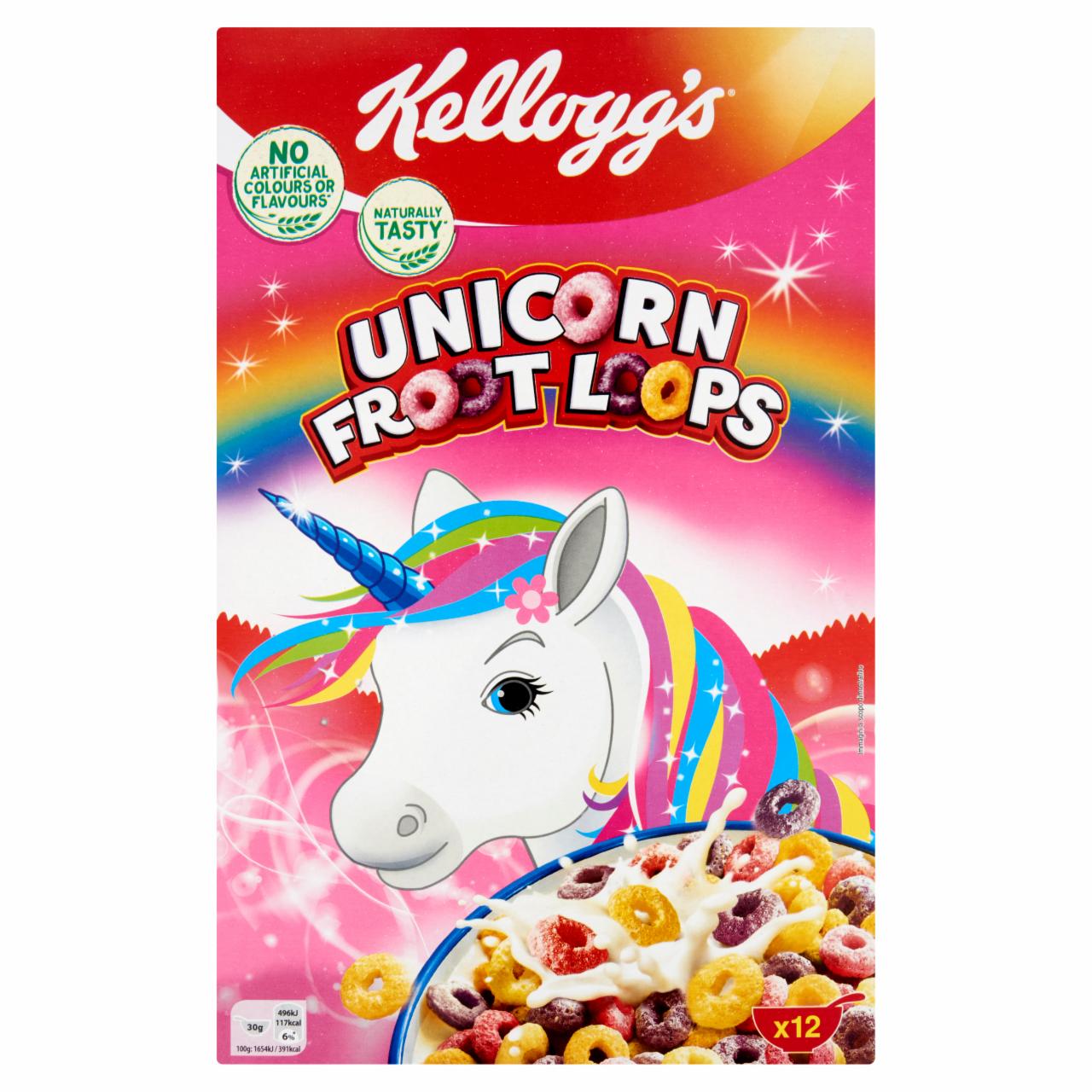 Képek - Kellogg's Unicorn Froot Loops gyümölcs ízesítésű gabonakarikák 375 g