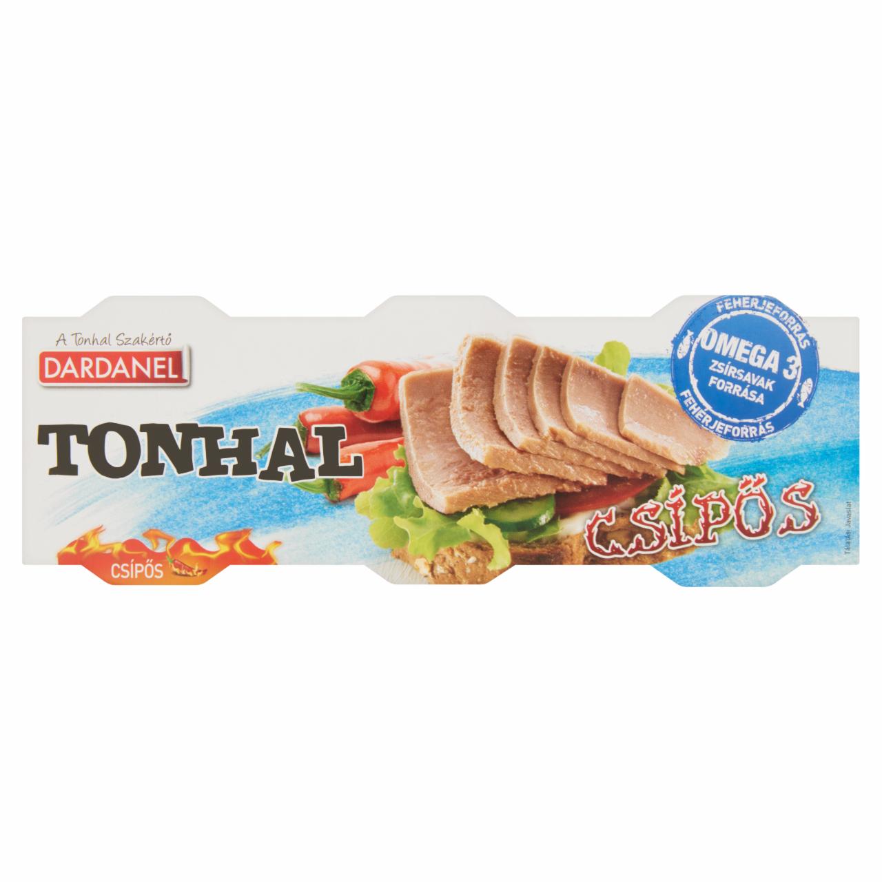 Képek - Dardanel tonhal törzsdarabok csípős napraforgóolajban 3 x 80 g